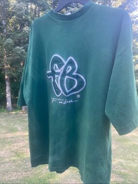 FUBU Vintage Green Short-Sleeve Tee with White Logo